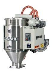 AHM-1 Mini Hopper Mount dryer for throughputs up to 10 pounds per hour.